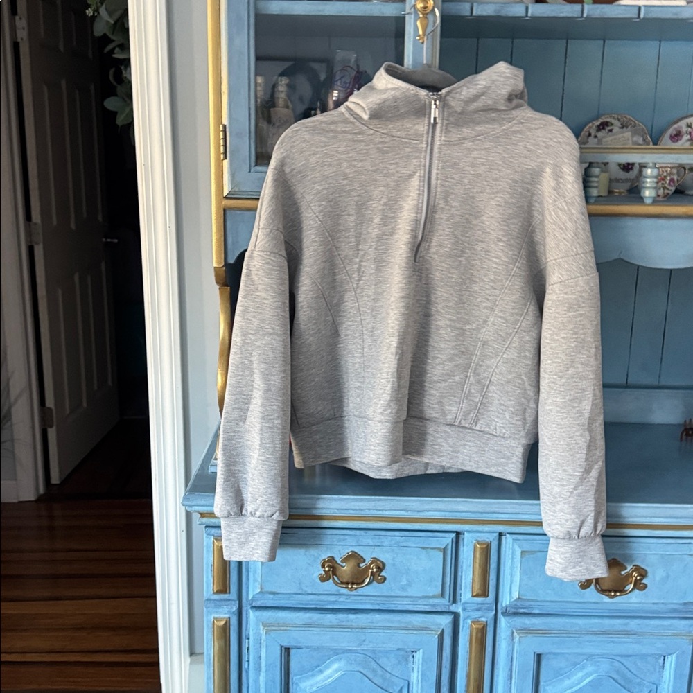 Cozy Gray Women's Half-Zip Sweater - Picture 5 of 6